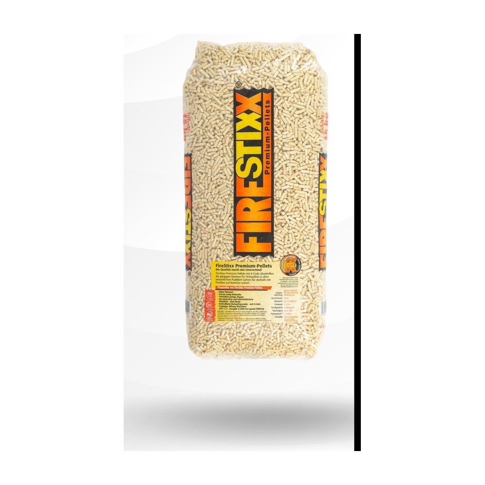 Pellet FireStixx Premium – 100% abete argentato – Bancale 70 sacchi da 15 kg