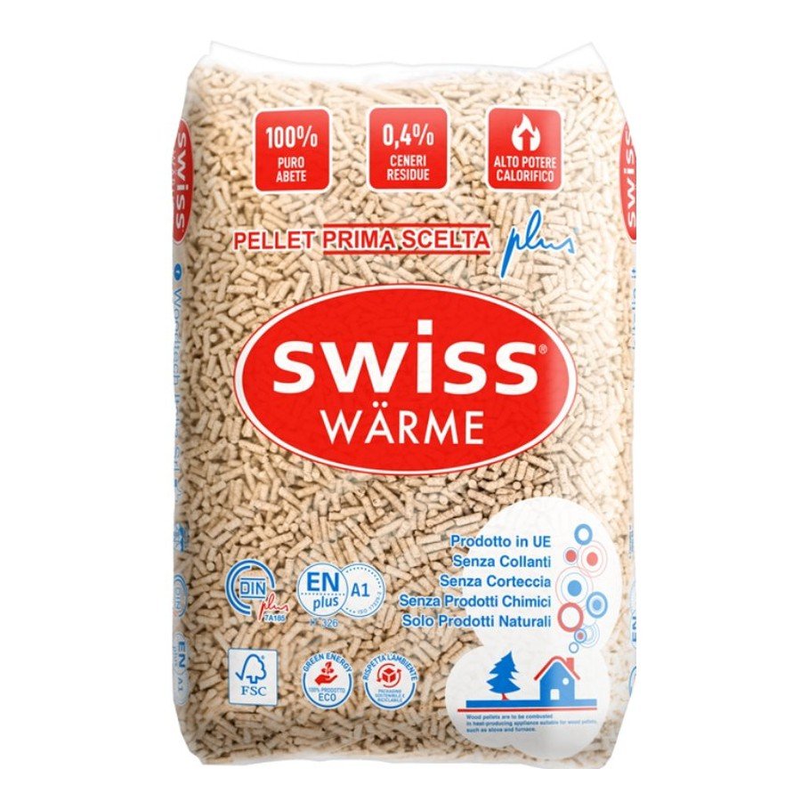 Pellet Swiss Wärme – 100% abete bianco – Bancale 70 sacchi da 15 kg