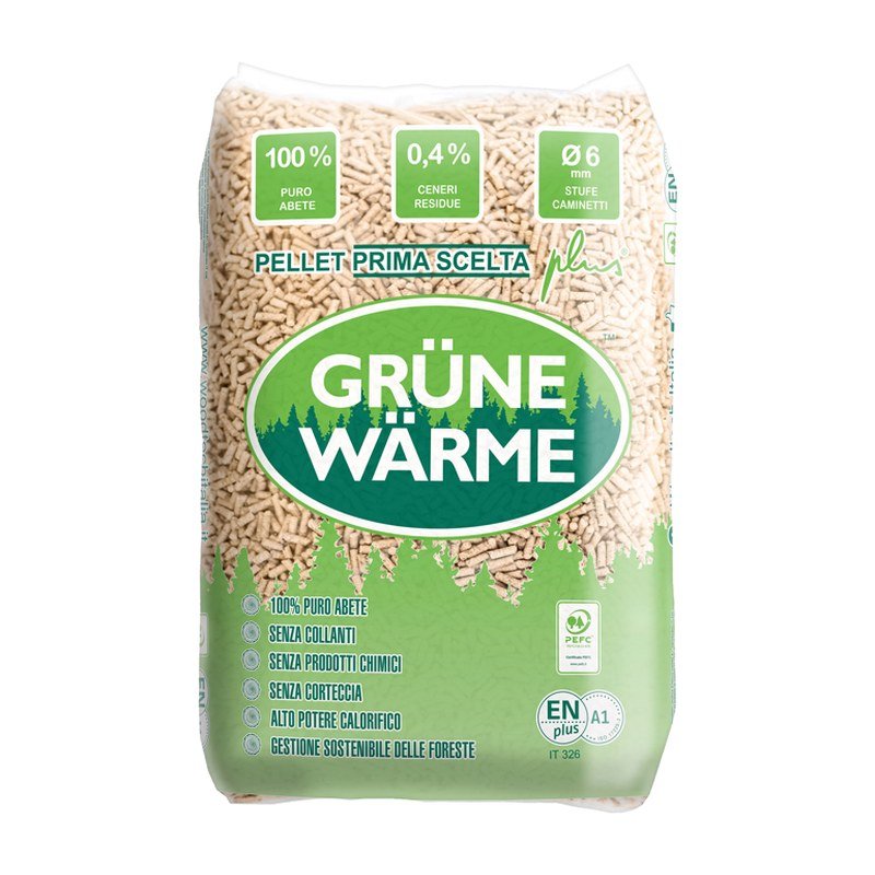 Pellet Grüne Wärme – Abete bianco/rosso – Bancale 70 sacchi da 15 kg
