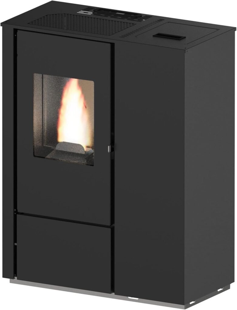 Stufa a pellet compatta nera
